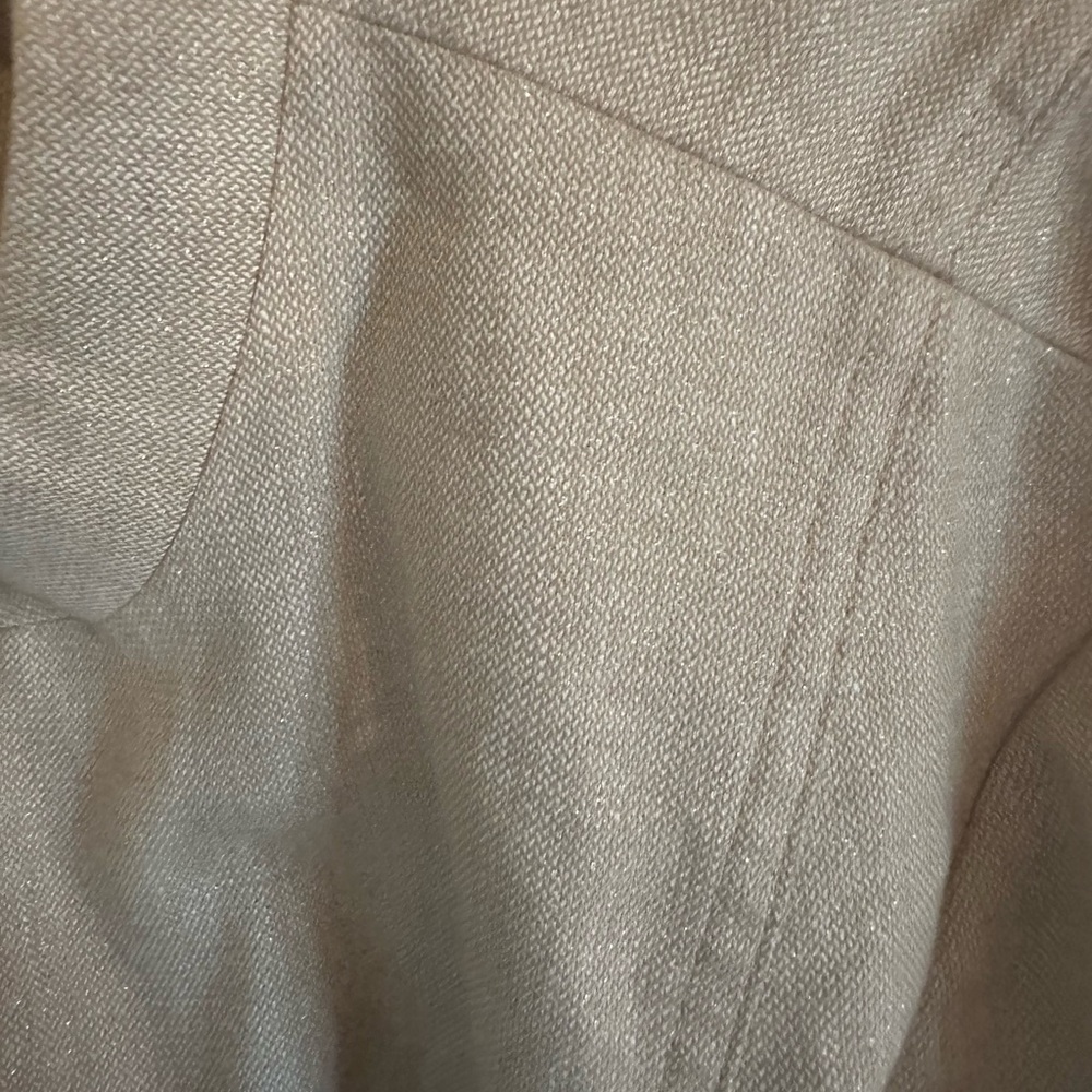 Chico's Tan with gold Threads Women's Blazer - Picture 3 of 6